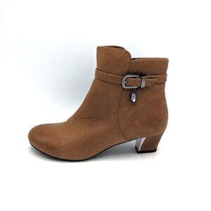 Belle Italian Sheepskin Leather Boots Rhinestone Teardrop Booties Size 6.5 (37)